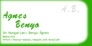 agnes benyo business card